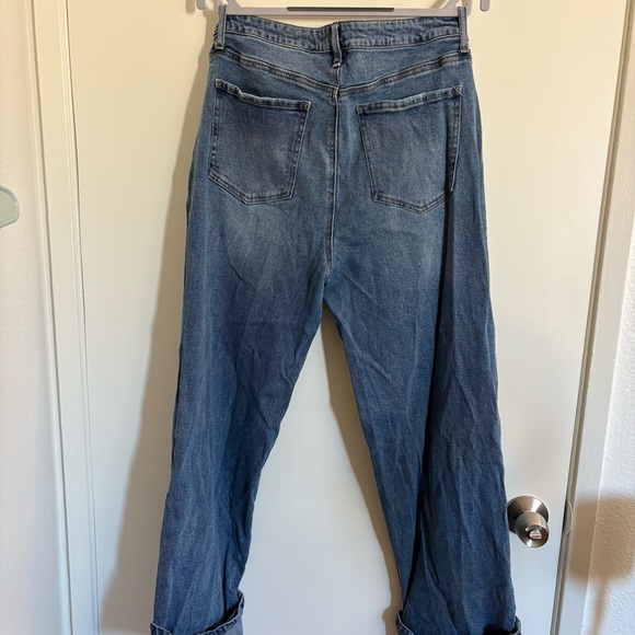 Tgla Blue Denim Light Wash Cuffed Jeans Button Fly Women’s Size 30 Distressed - Picture 9 of 9